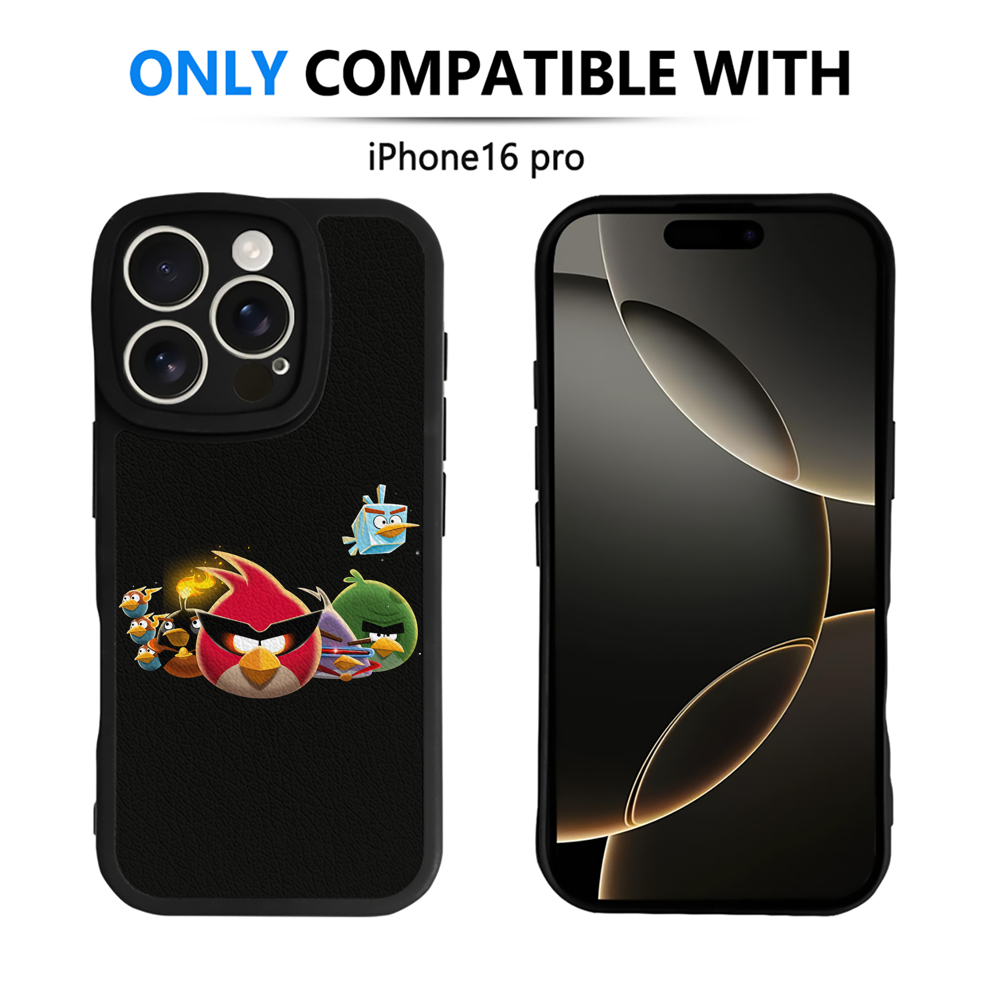 （画像用） Angry Birds アングリーバード 【iPhone 16シリーズ対応】シリコンスマホケース（レザー調） 材質：シリコン